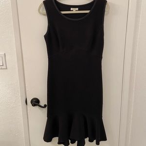 Midi black ruffle dress